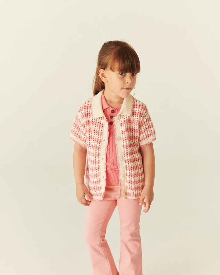 Jeggings Solid w. Flare - Pink