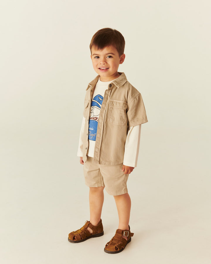 TWILL SHORTS W. CUFF - BEIGE