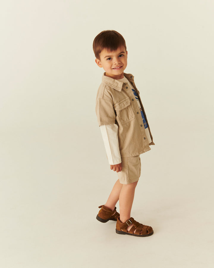 Twill Safari Shirt SS - Beige