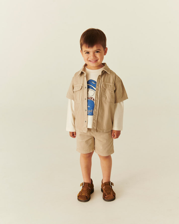 Twill Safari Shirt SS - Beige