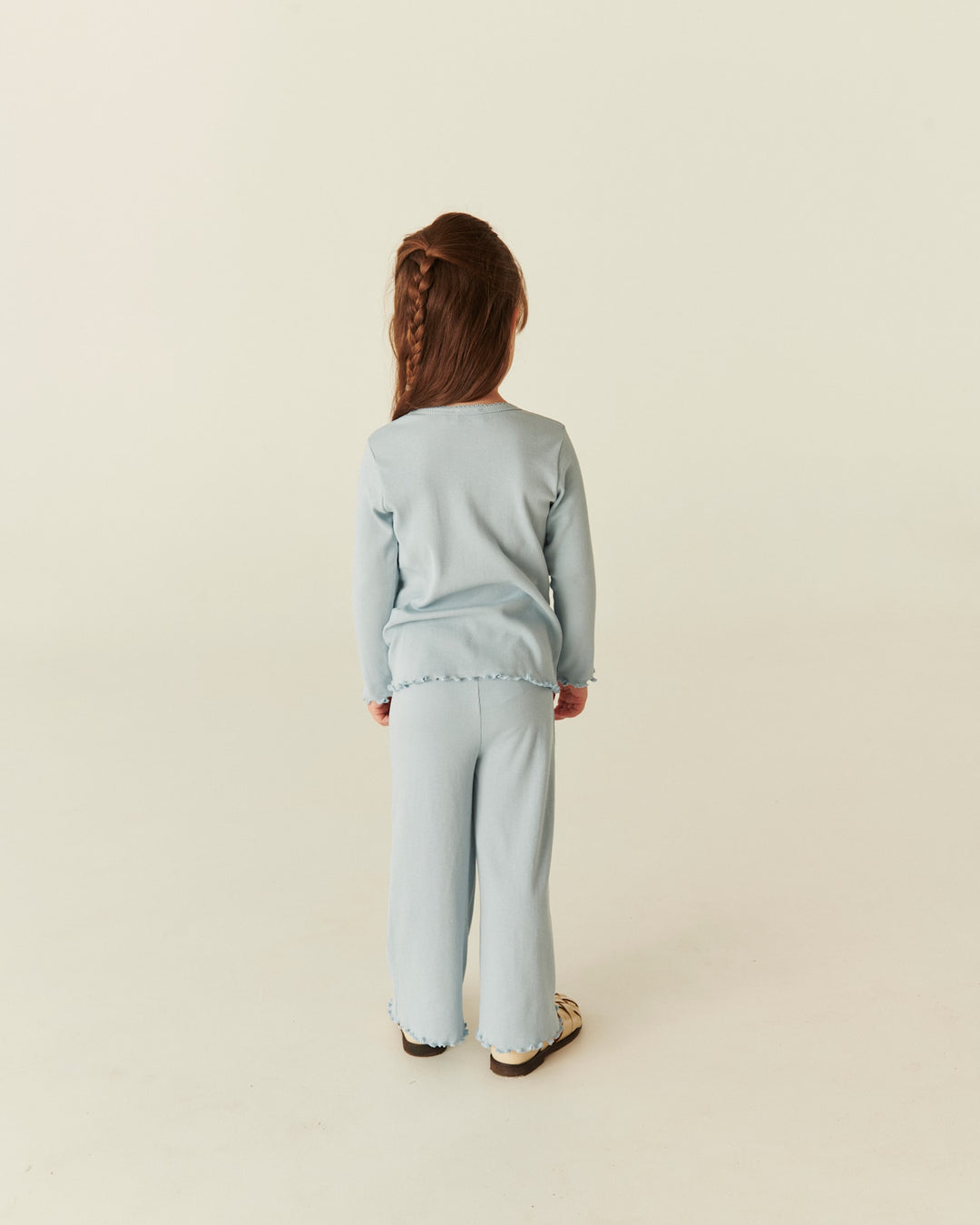 MODAL RIB LS TEE W. PICOT - DUSTY BLUE