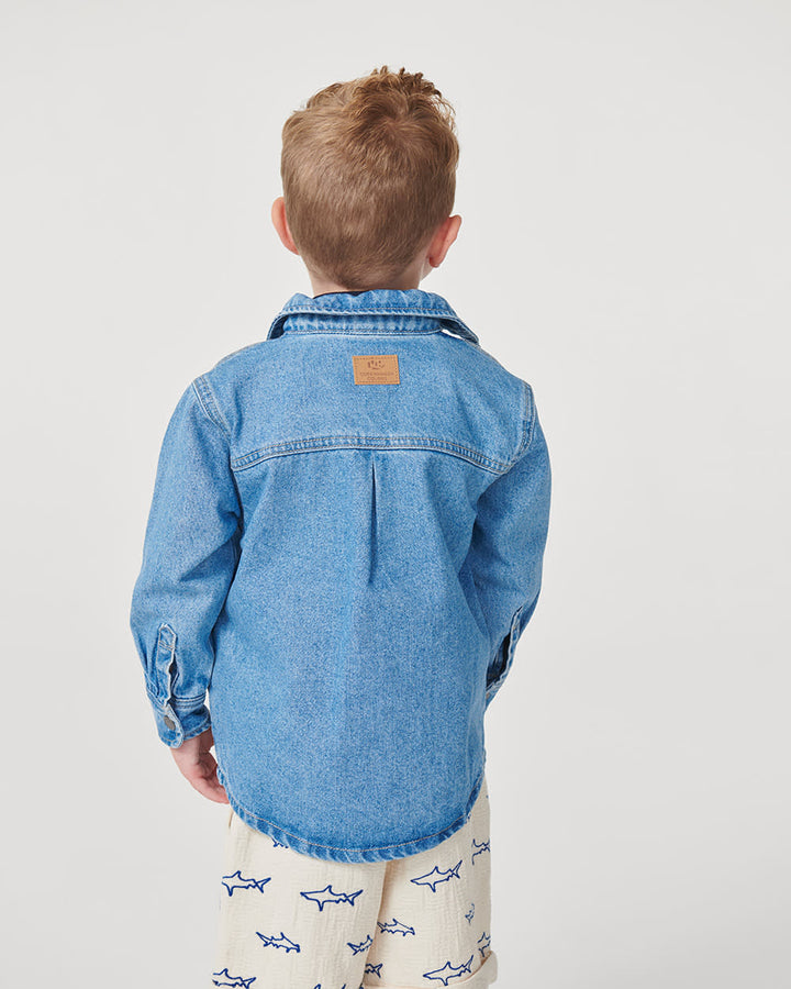 Organic denim Jacket - Lt. Blue Indigo Washed