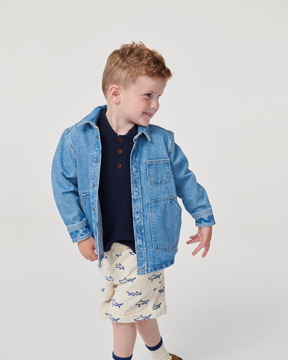 Organic denim Jacket - Lt. Blue Indigo Washed