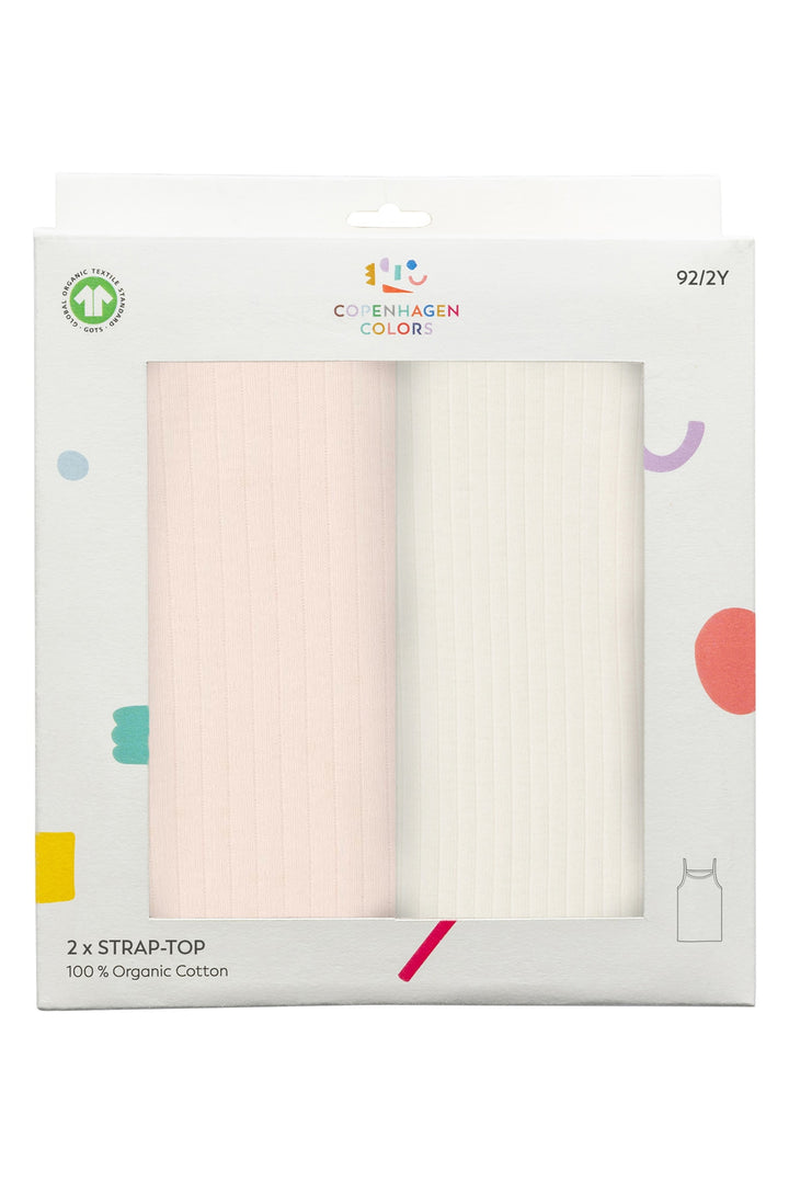 RIB JERSEY 2-PACK STRAP TOPS - SOFT PINK/ CREAM COMB.