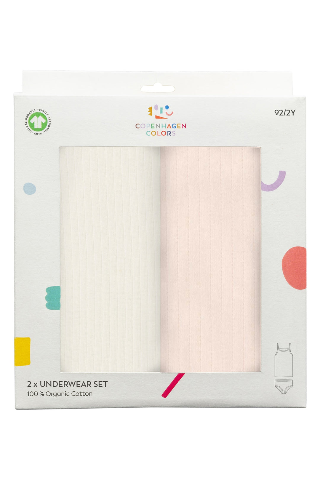 RIB JERSEY 2PACK STRAPTOP AND UNDERPANTS - SOFT PINK/ CREAM COMB. CORE