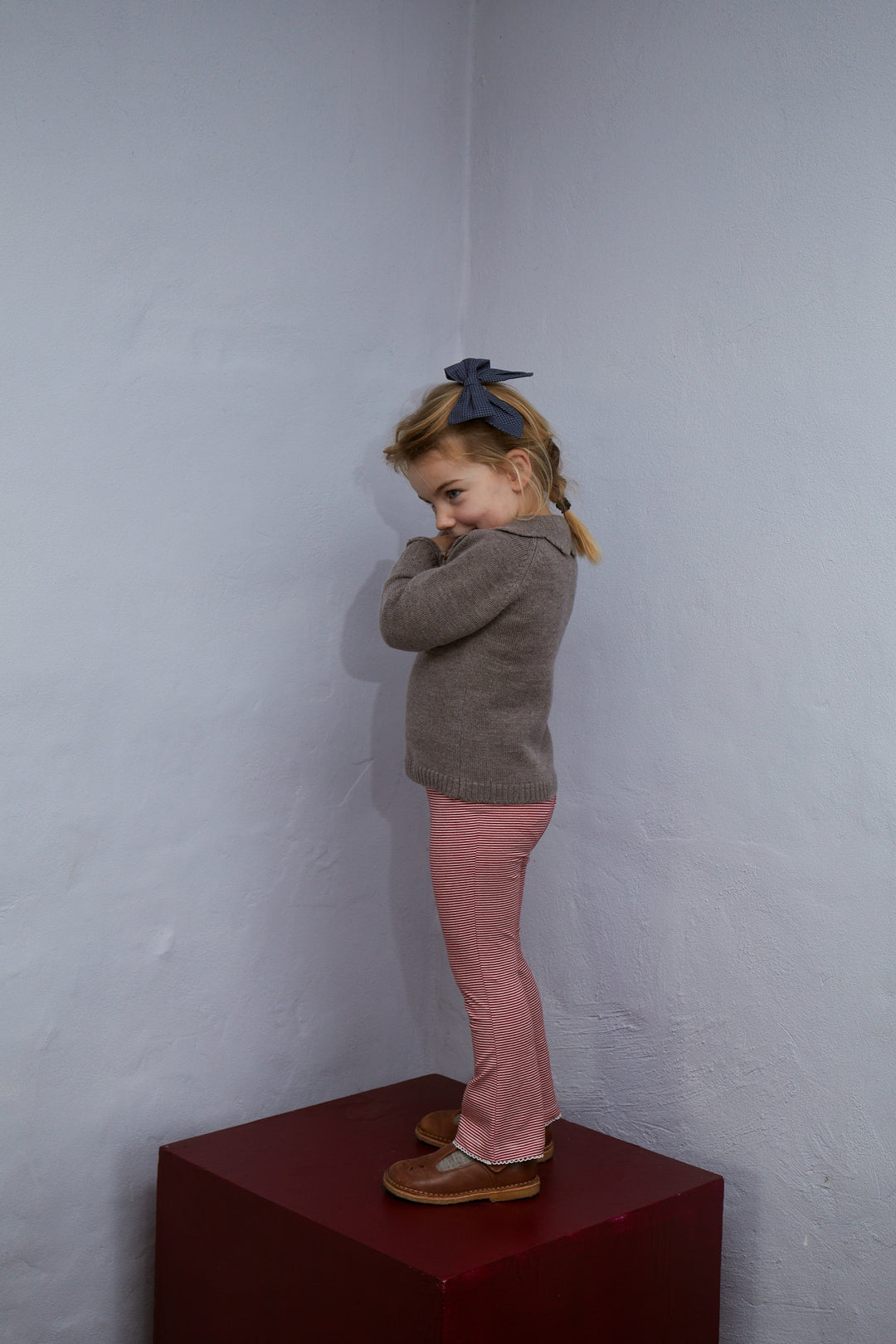 STRIPED FLARE PANT - RED/CREAM STRIPE
