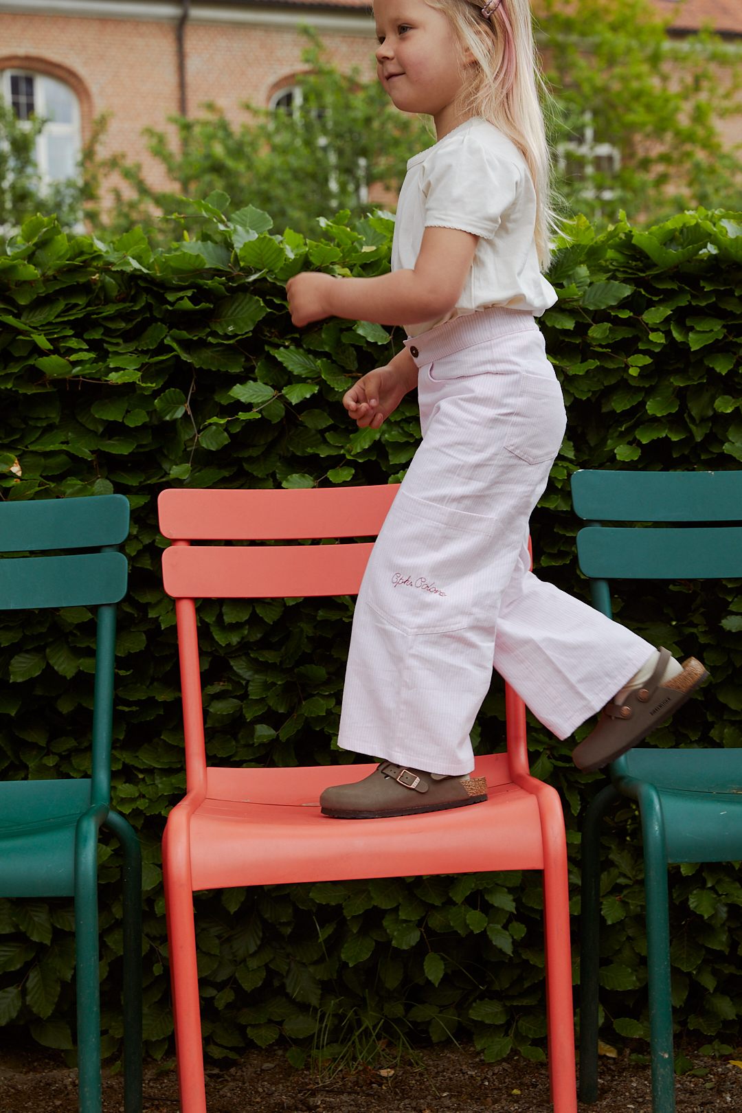 STRIPED WIDE PANTS W POCKETS - BALLERINA STRIPE