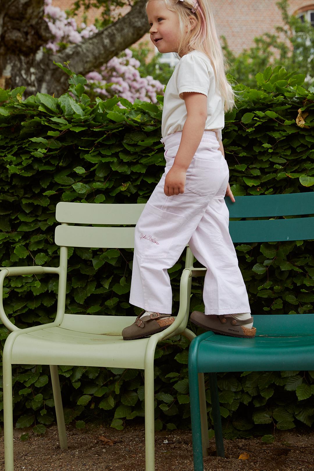 STRIPED WIDE PANTS W POCKETS - BALLERINA STRIPE