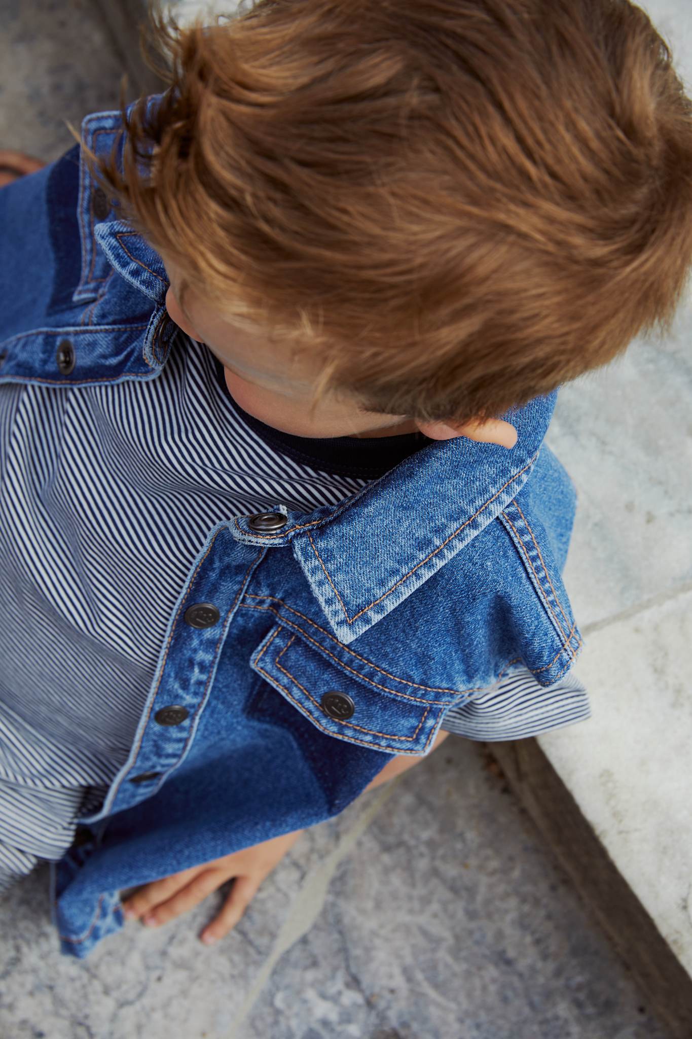 ORGANIC BOYISH DENIM VEST - INDIGO BLUE WASHED