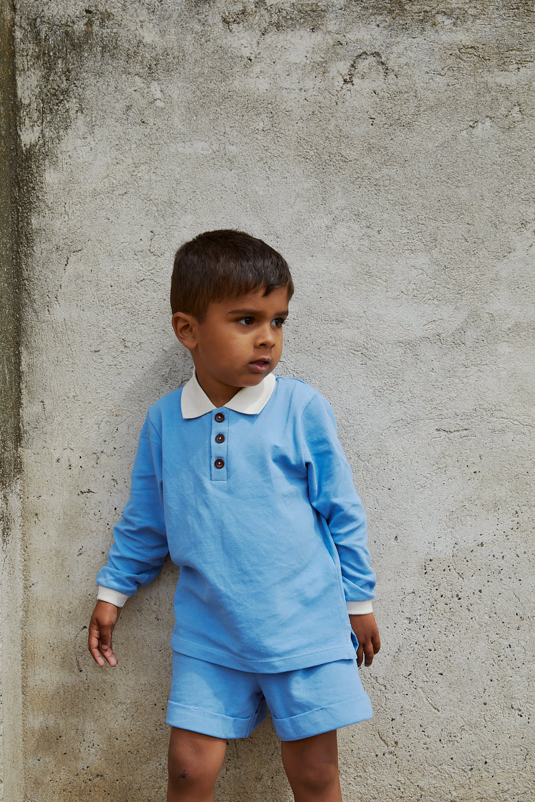 PIQUE LS POLOSHIRT W. SLIT - SKY BLUE COMB.