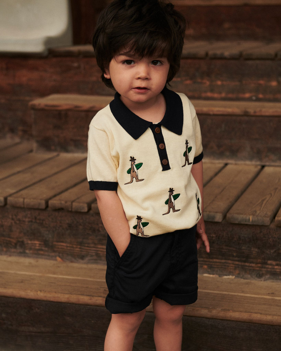 POLO W. EMBROIDERY - CREAM COMB.