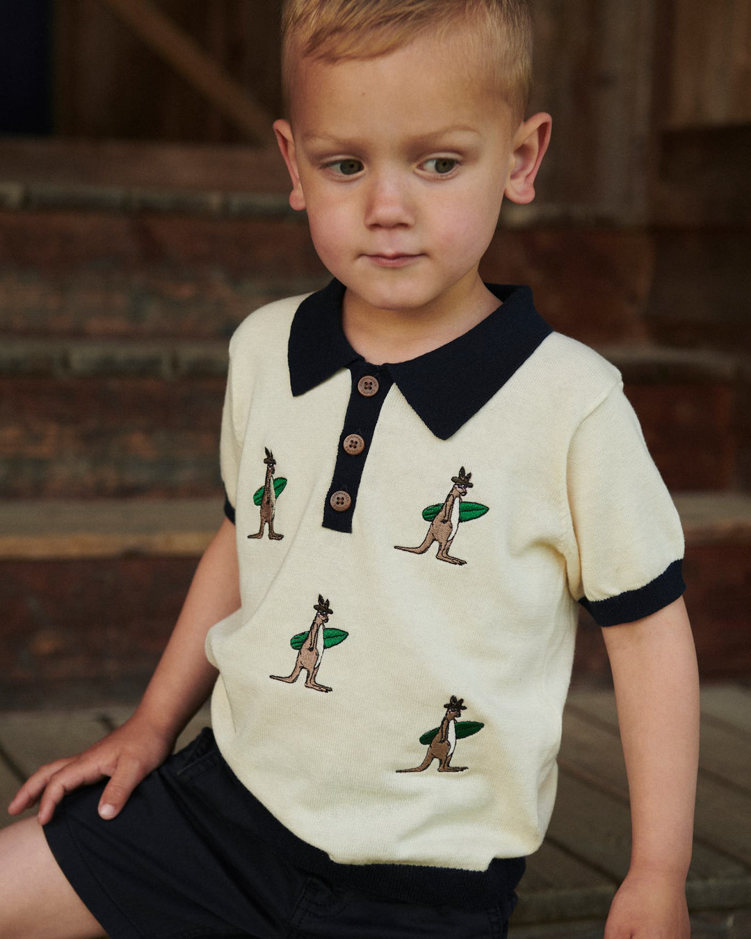 POLO W. EMBROIDERY - CREAM COMB.