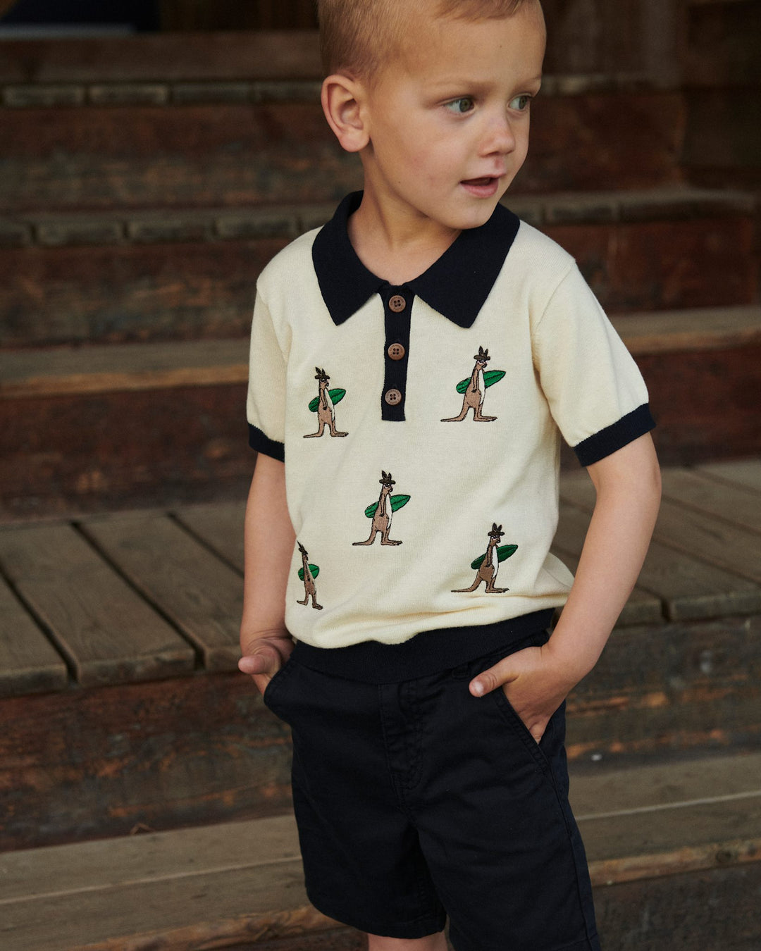 POLO W. EMBROIDERY - CREAM COMB.