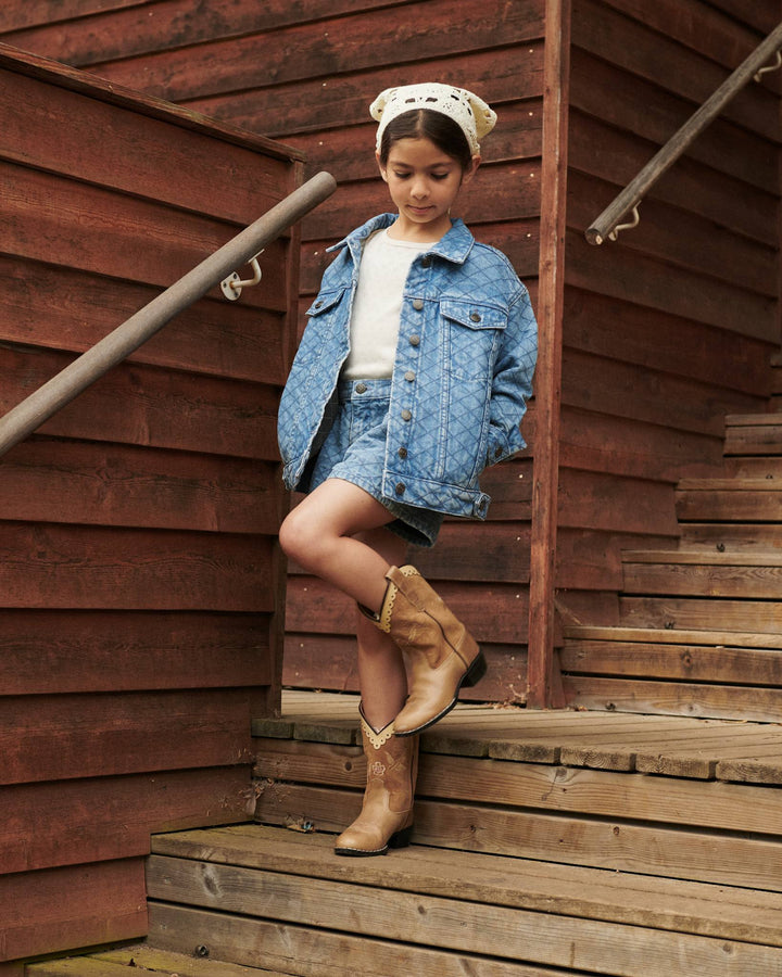 LIMITED COWBOY BOOTS HIGH - BEIGE SUEDE - BEIGE SUEDE