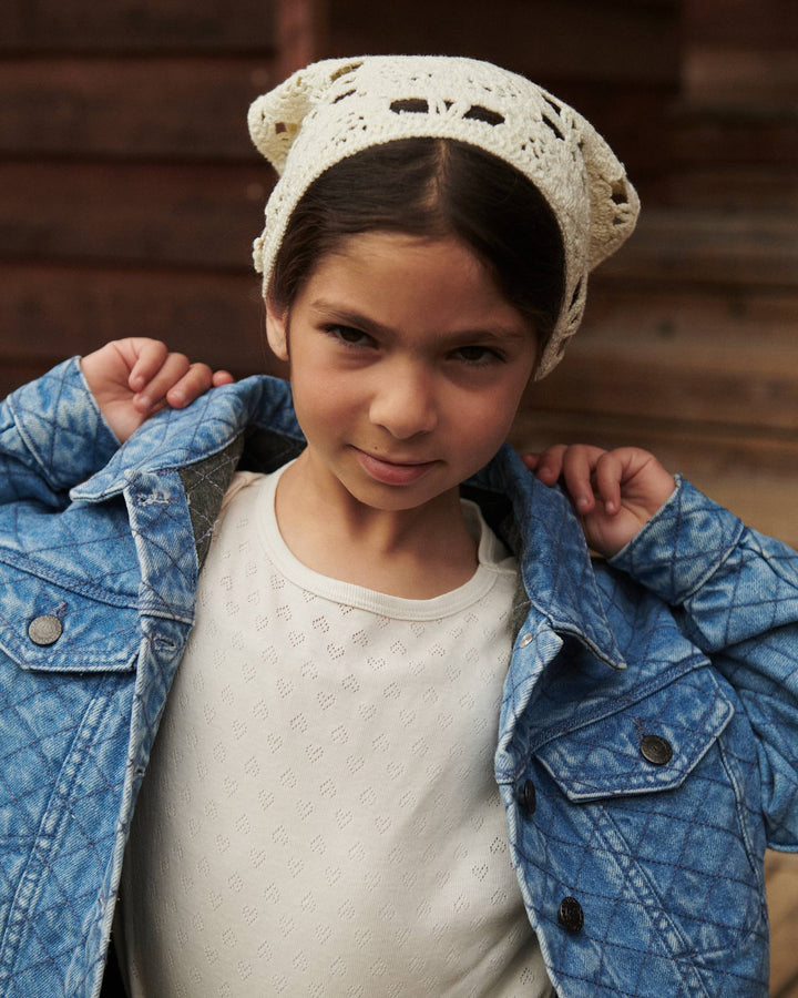 ORGANIC QUILTED DENIM JACKET - LT. WASHED BLUE QUILT