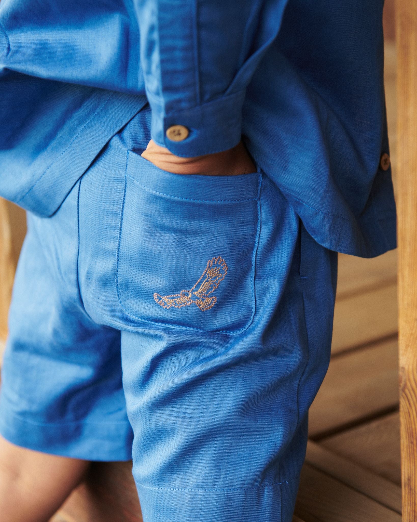 Pajamas Shorts w. Emb. - Ocean Blue – COPENHAGEN COLORS COM