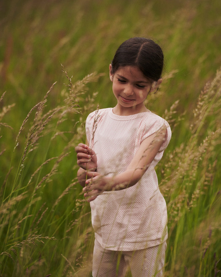 CREPE TOP - PINK COMB.