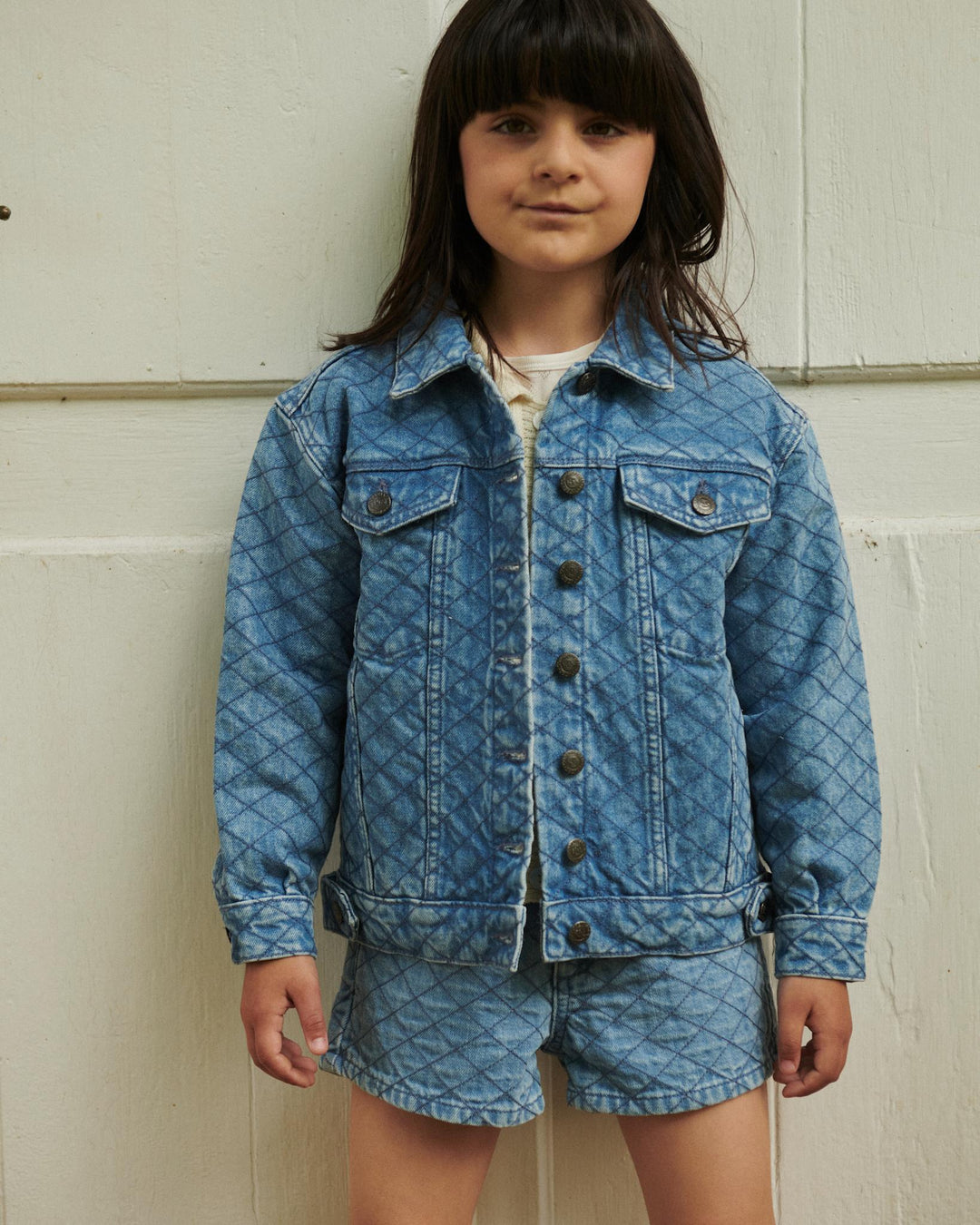 ORGANIC QUILTED DENIM JACKET - LT. WASHED BLUE QUILT