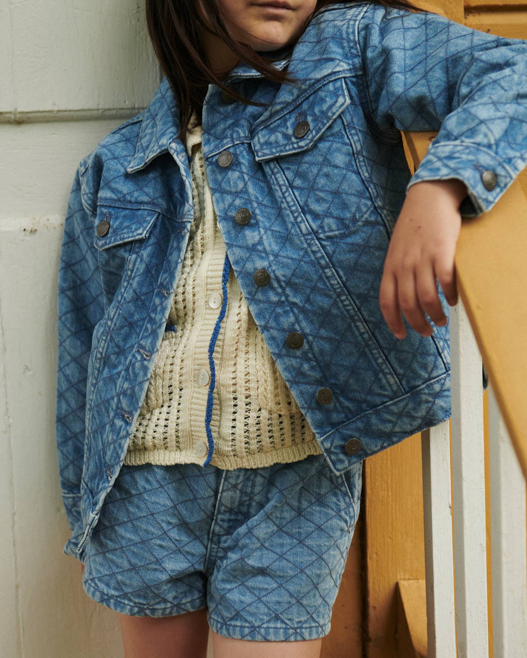 ORGANIC QUILTED DENIM JACKET - LT. WASHED BLUE QUILT