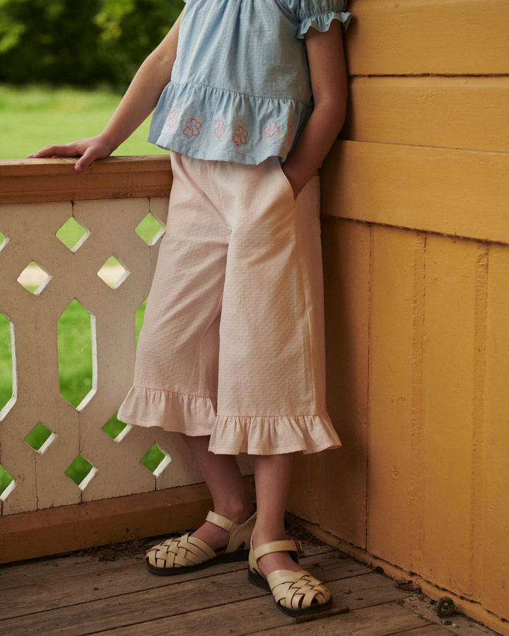 BLOUSE W. SMOCK W. EMB. - LT. BLUE COMB.