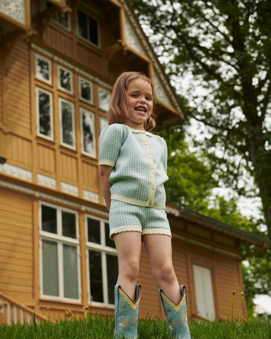 LIMITED COWBOY BOOT HIGH - DUSTY BLUE DOVE - DUSTY BLUE LEATHER