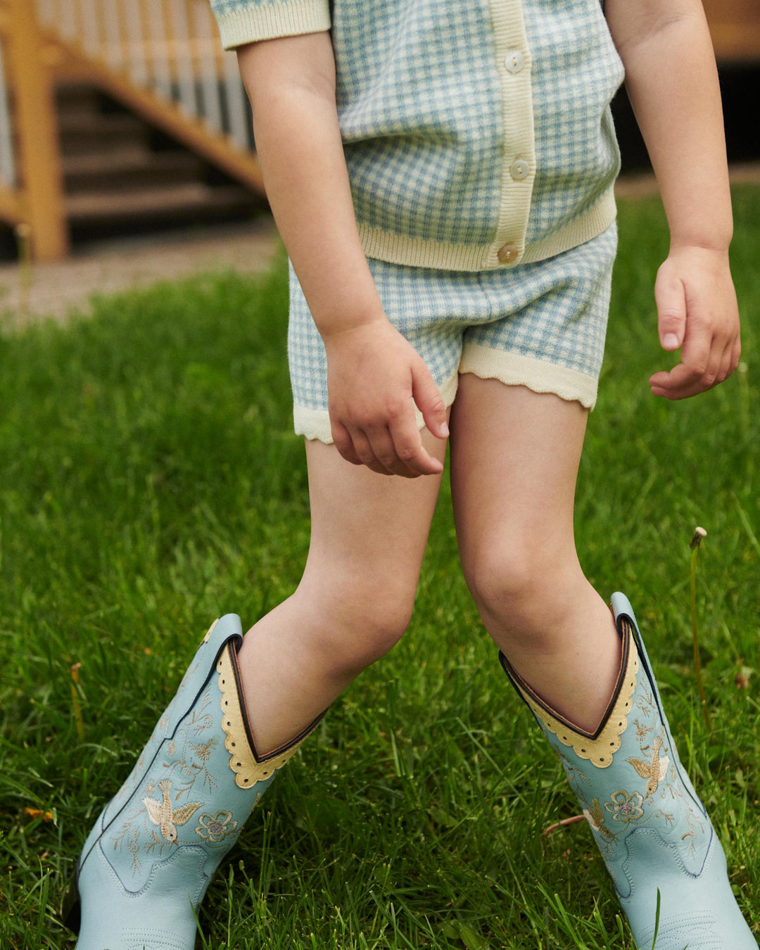 LIMITED COWBOY BOOT HIGH - DUSTY BLUE DOVE - DUSTY BLUE LEATHER