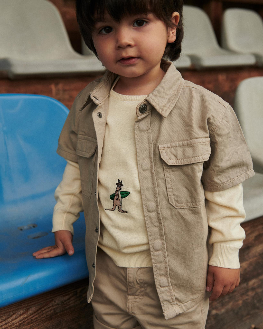 Twill Safari Shirt SS - Beige