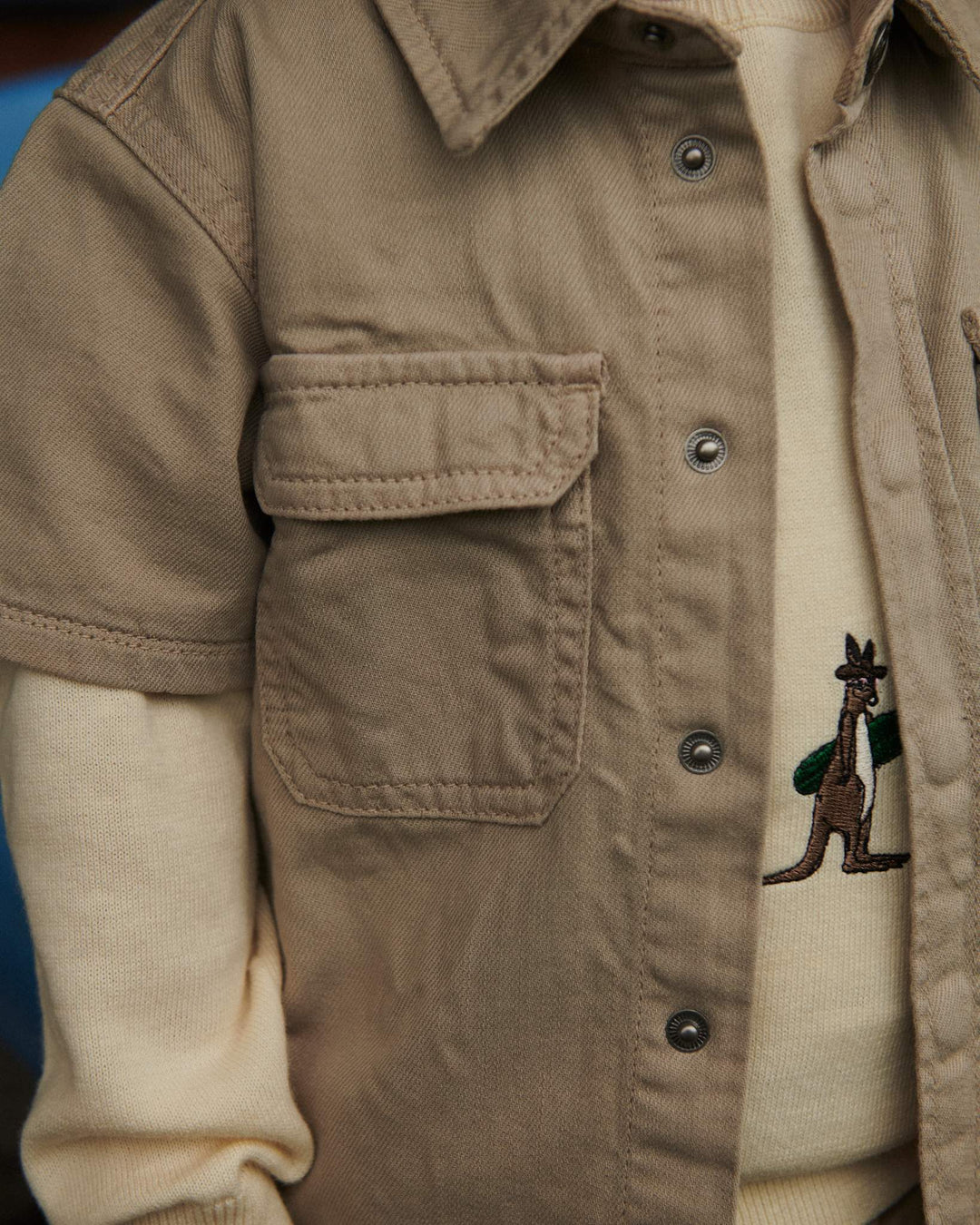 Twill Safari Shirt SS - Beige