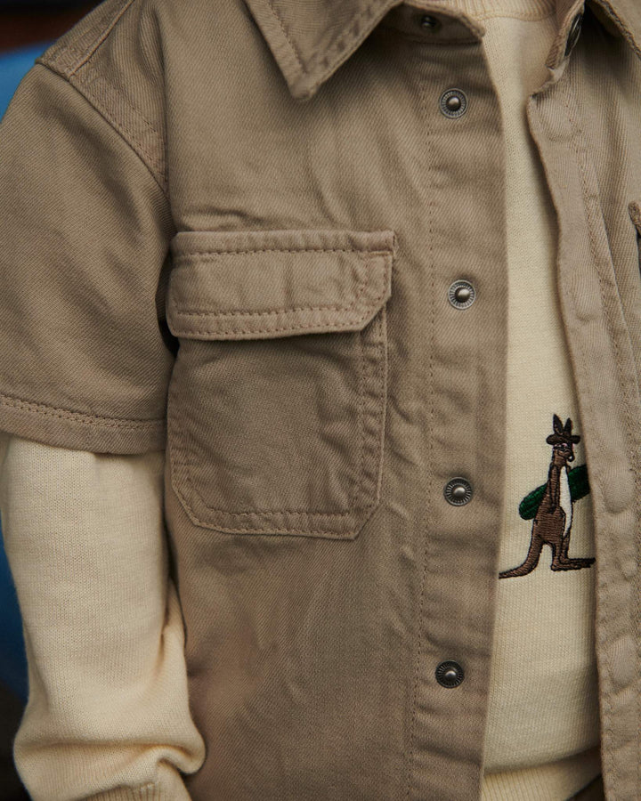 Twill Safari Shirt SS - Beige