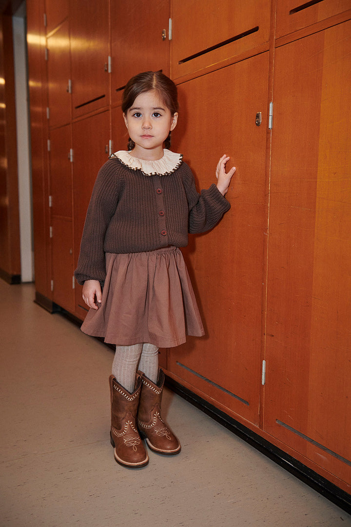 Twill Skirt with adjustable waist - Walnut