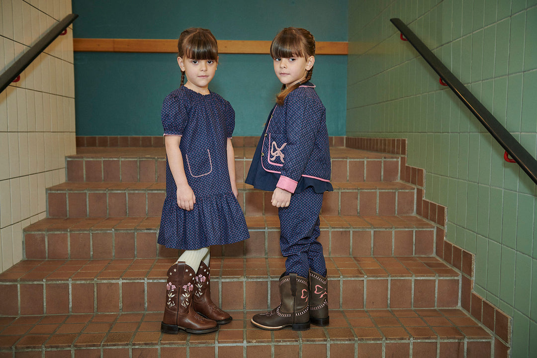 Printed Navy Flower Pants - Navy Flower Aop
