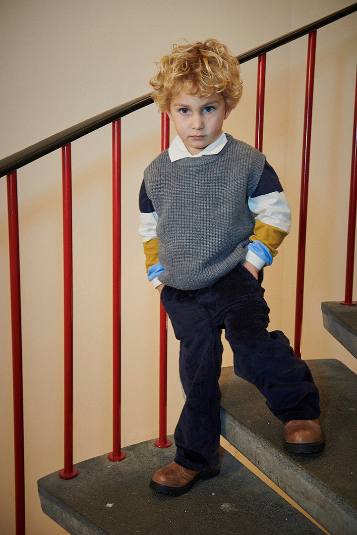 Corduroy Pant W. Adj. Waist - NAVY