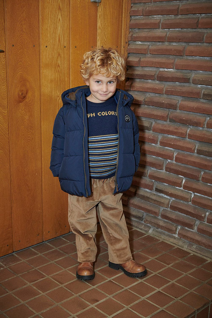 Corduroy Pant W. Adj. Waist - BROWN