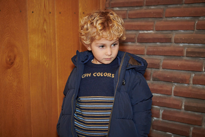Striped Merino Sweater - Navy Comb.