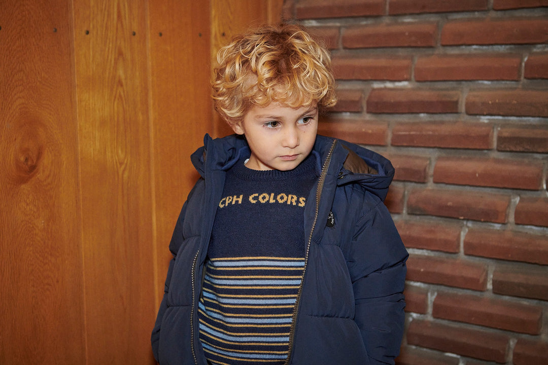 2 in 1 Puffer Jacket w. Removable Sleeves - Navy