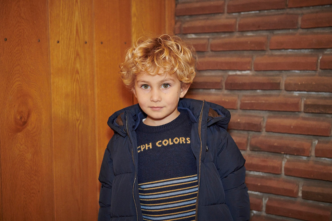 2 in 1 Puffer Jacket w. Removable Sleeves - Navy