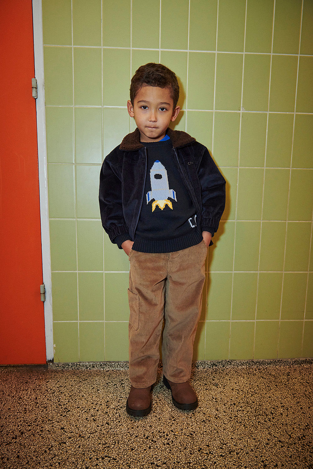 Sweater w. Icon - Navy Rocket Comb.