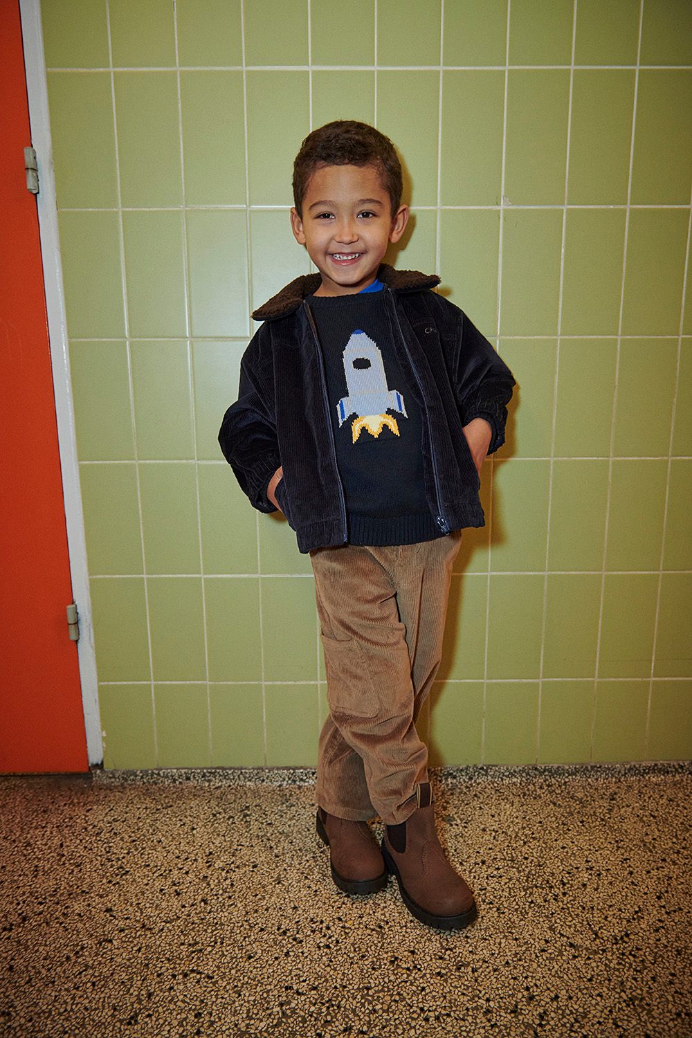 Sweater w. Icon - Navy Rocket Comb.