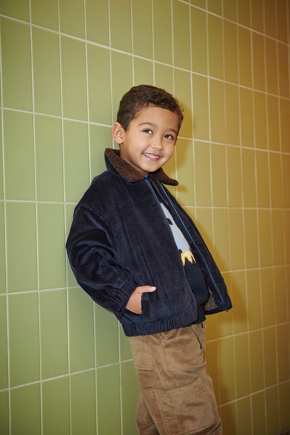Corduroy Bomber Jacket - Navy