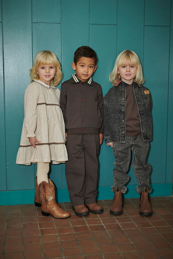 360* Super Stretchy High School Cardigan - Dk. Brown