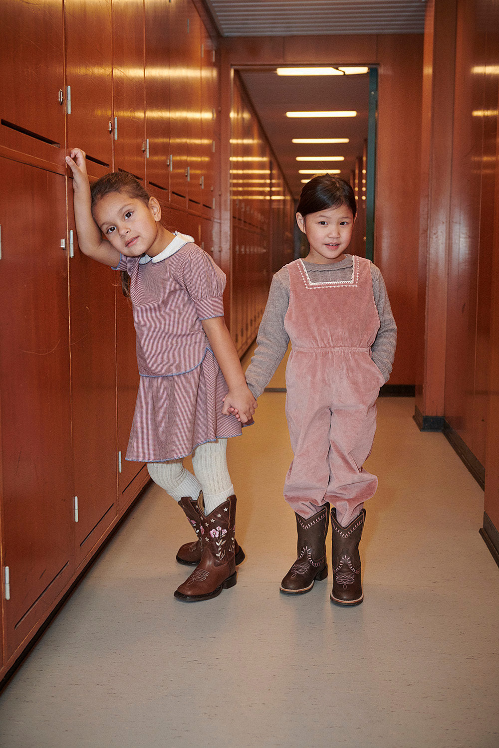 Corduroy Dungaree w. Embroidery - Winter Rose