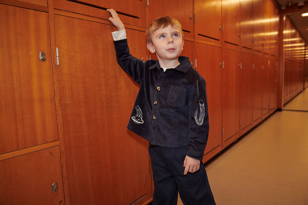 CORDUROY OVERSHIRT W. EMB. - NAVY