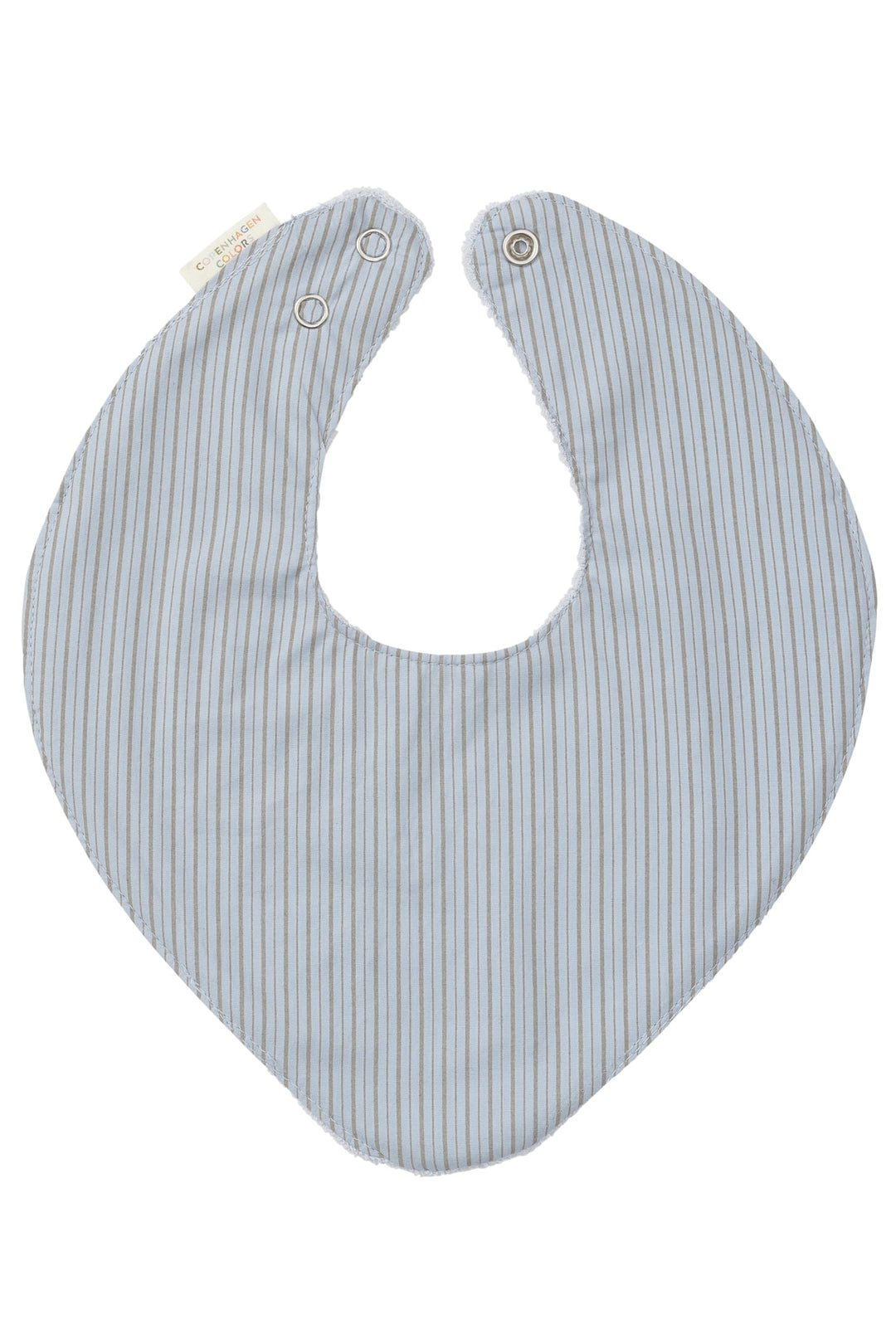 COTTON BIB W. COATING AT FRONT - DUSTY BLUE/ DARK GREY STRIPE