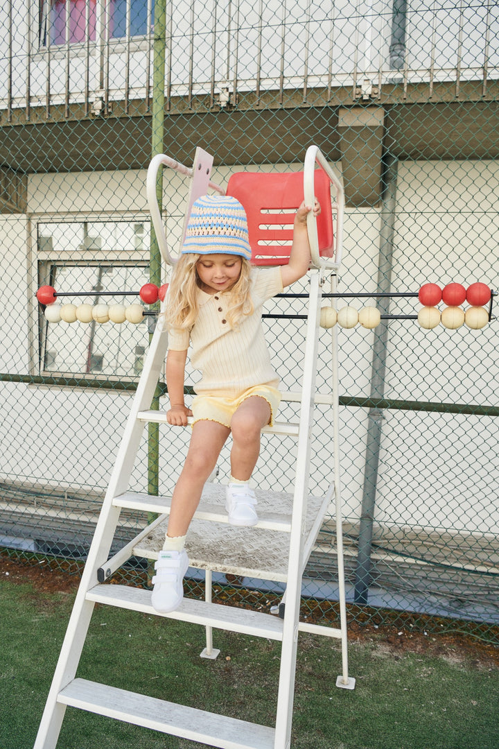 POINTELLE HEART SHORTS - PALE YELLOW