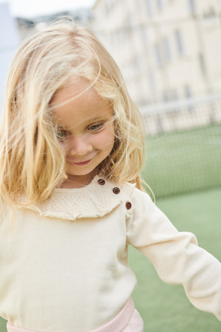 LT. KNITTED MARGUERITTE BLOUSE - CREAM