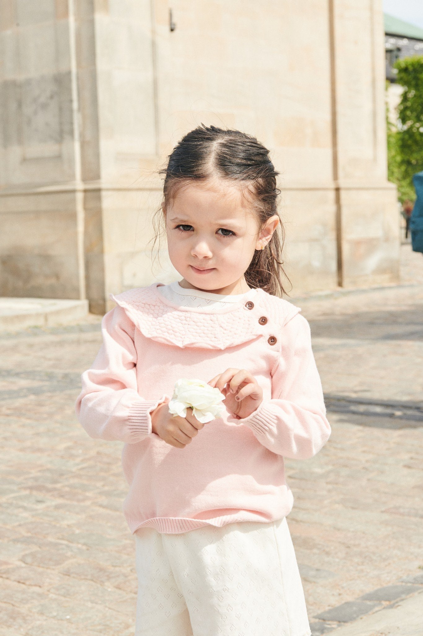 LT. KNITTED MARGUERITTE BLOUSE - DUSTY ROSE
