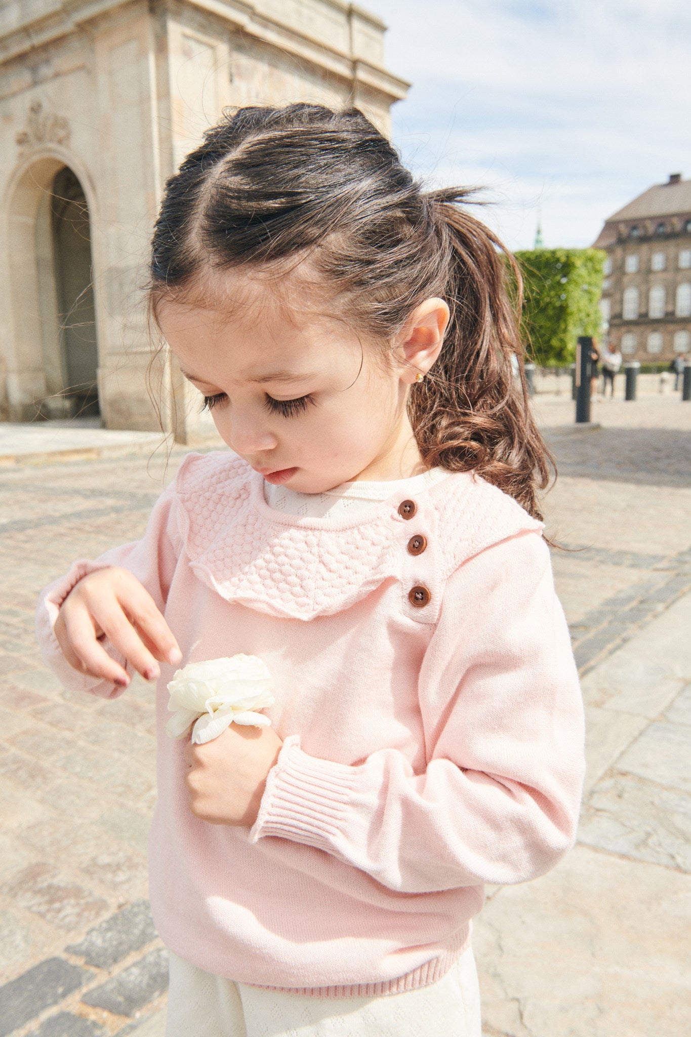 LT. KNITTED MARGUERITTE BLOUSE - DUSTY ROSE