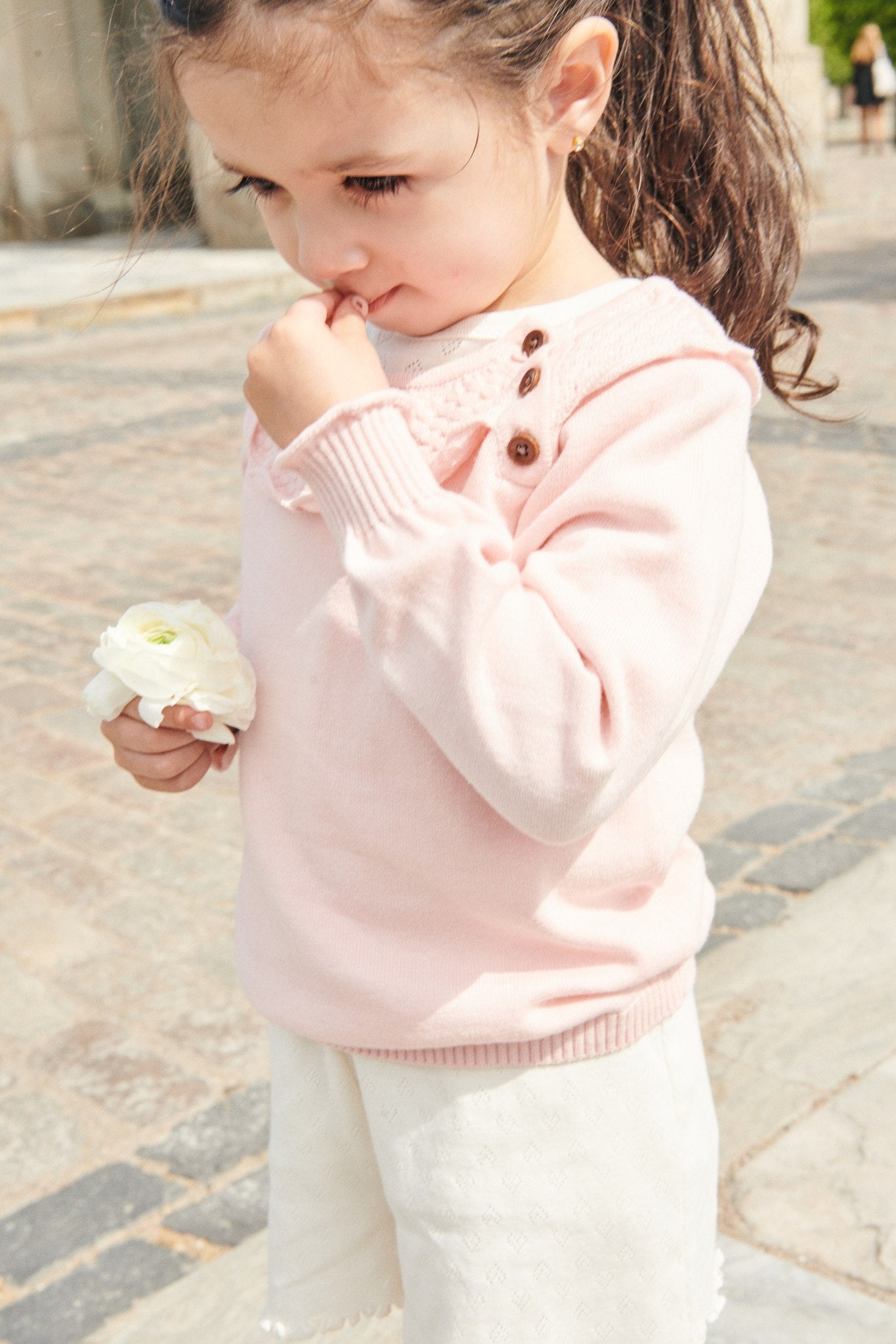 LT. KNITTED MARGUERITTE BLOUSE - DUSTY ROSE
