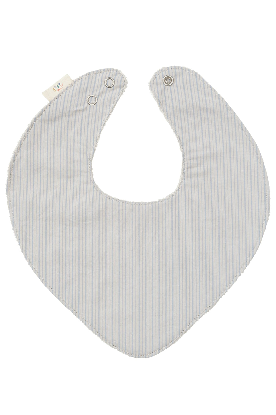 COTTON BIB W. COATING AT FRONT - LT. GREY/ DUSTY BLUE STRIPE
