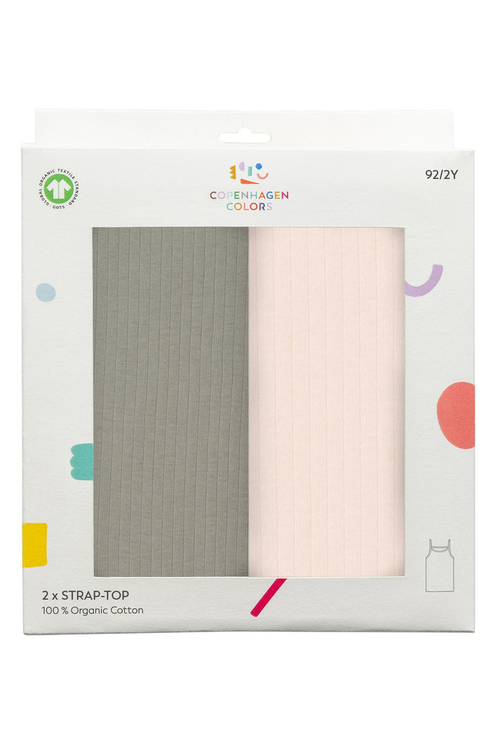 RIB JERSEY 2-PACK STRAP TOPS - SOFT PINK/ LT. GREY COMB.